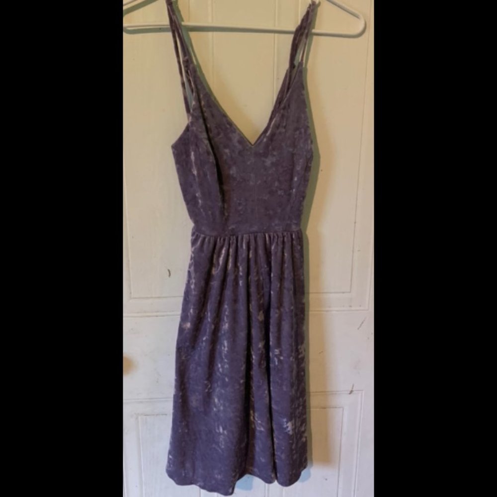 Violet Velvet Adjustable Straps Dress